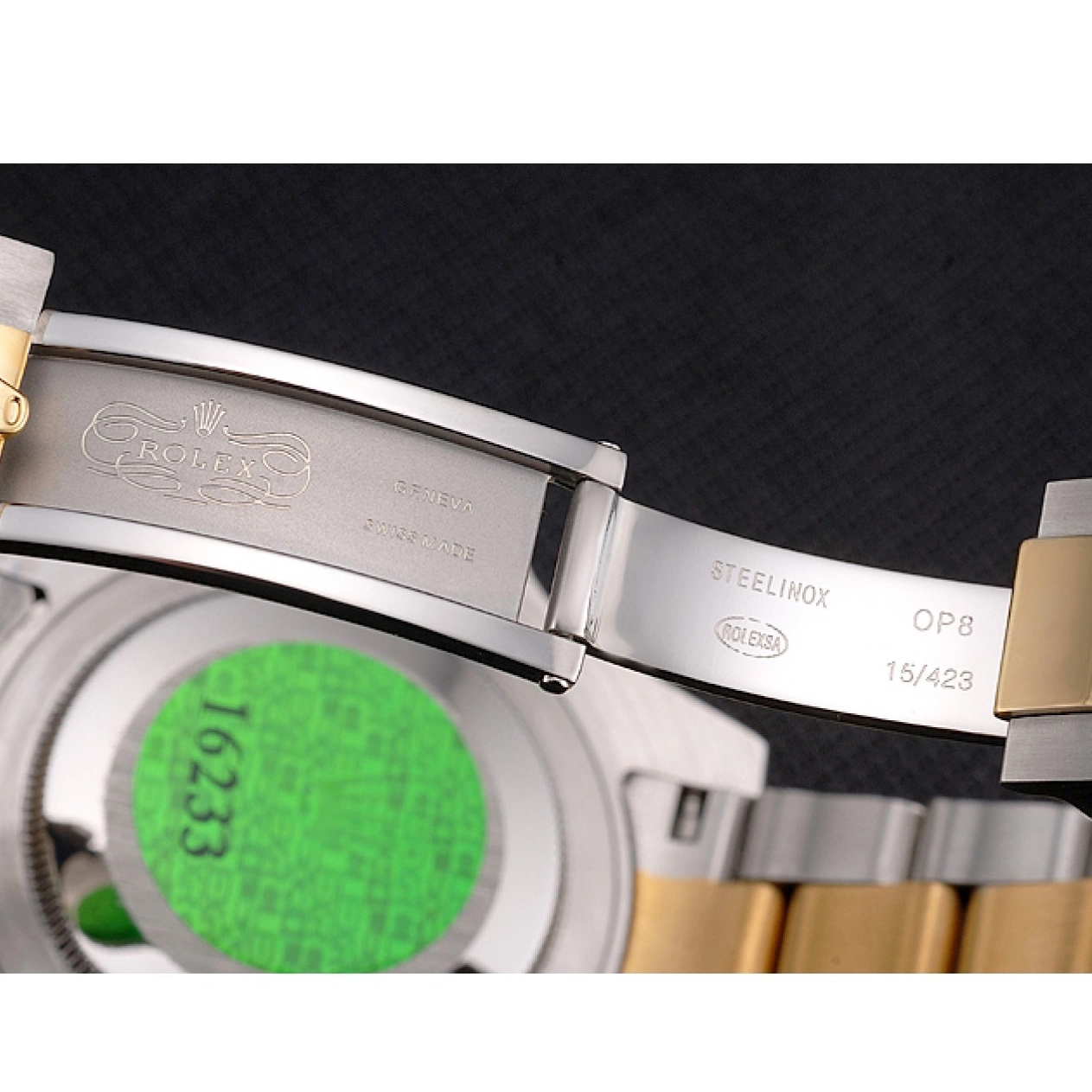 AAA replica watch Bracelet Steel Tone Swiss Bezel Submariner Blue And Rolex Dial Two Gold 0707
